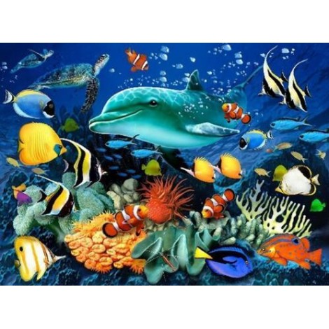 2021 Dolphin Full Drill Diy Diamond Painting Kits UK